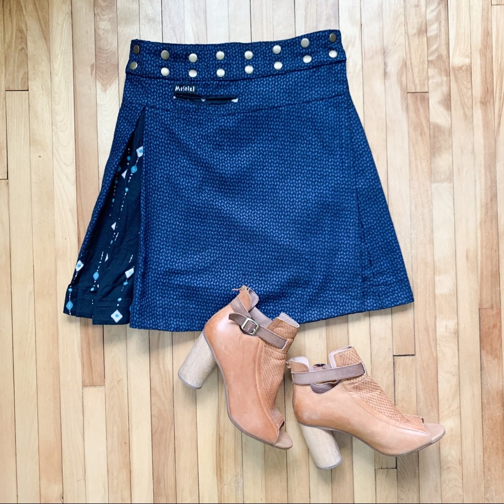 Moshiki adjustable blue wrap skirt - fits M-L